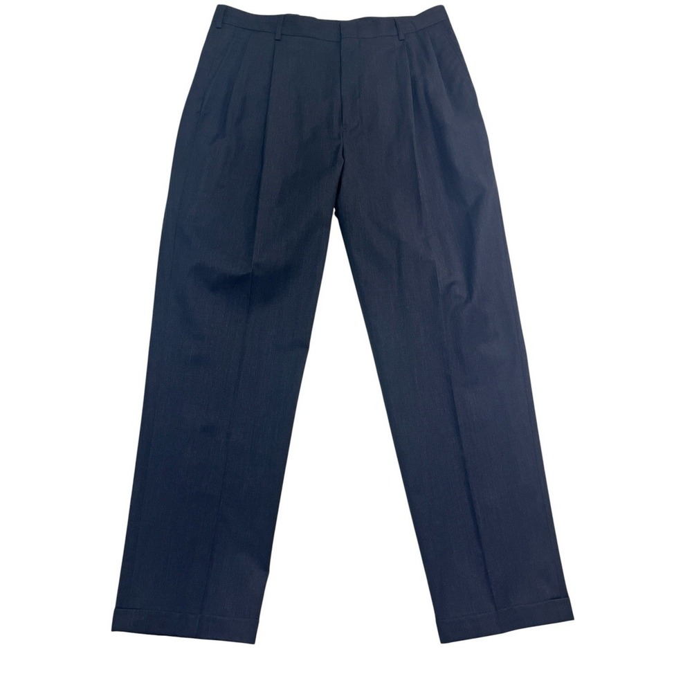 Jos A Bank 36x32 Charcoal Dress Suit Pants Trousers Wool Pleated Cuffed Traveler